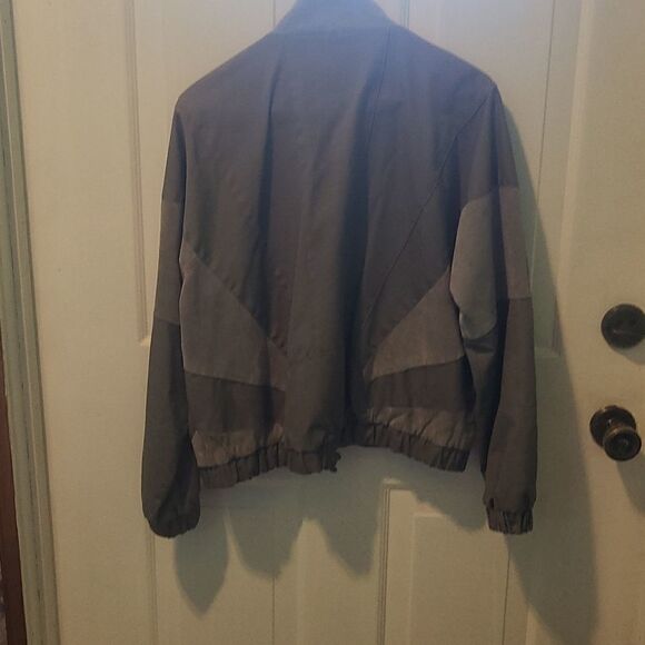 Size 11 Stylman International Grey Cotton and Leather Patchwork Jacket - Picture 2 of 10